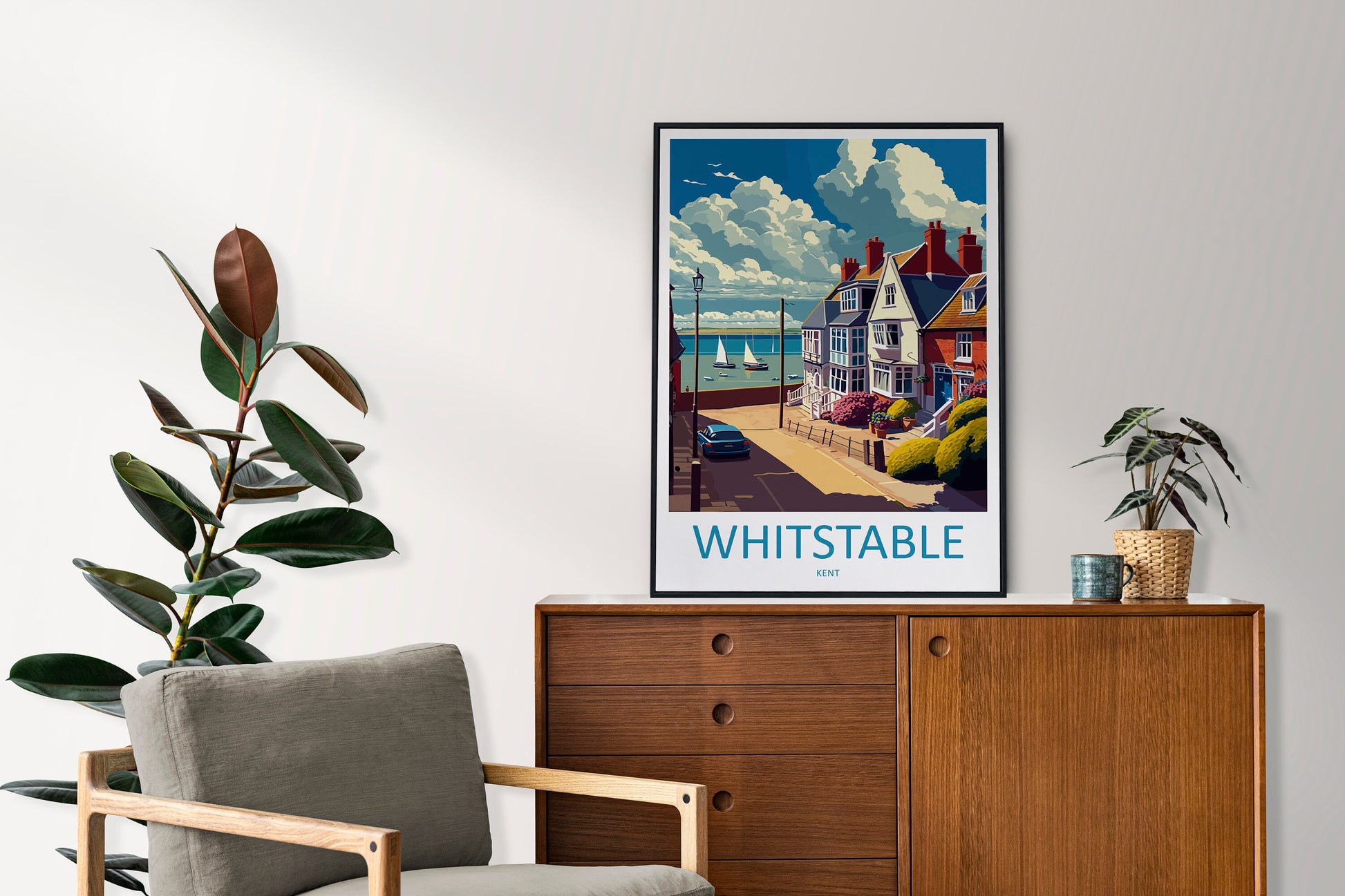 Whitstable Travel Print Wall Art Whitstable Wall Hanging Home Décor Whitstable Gift Art Lovers England Art Lover Gift Print Artwork Kent Art