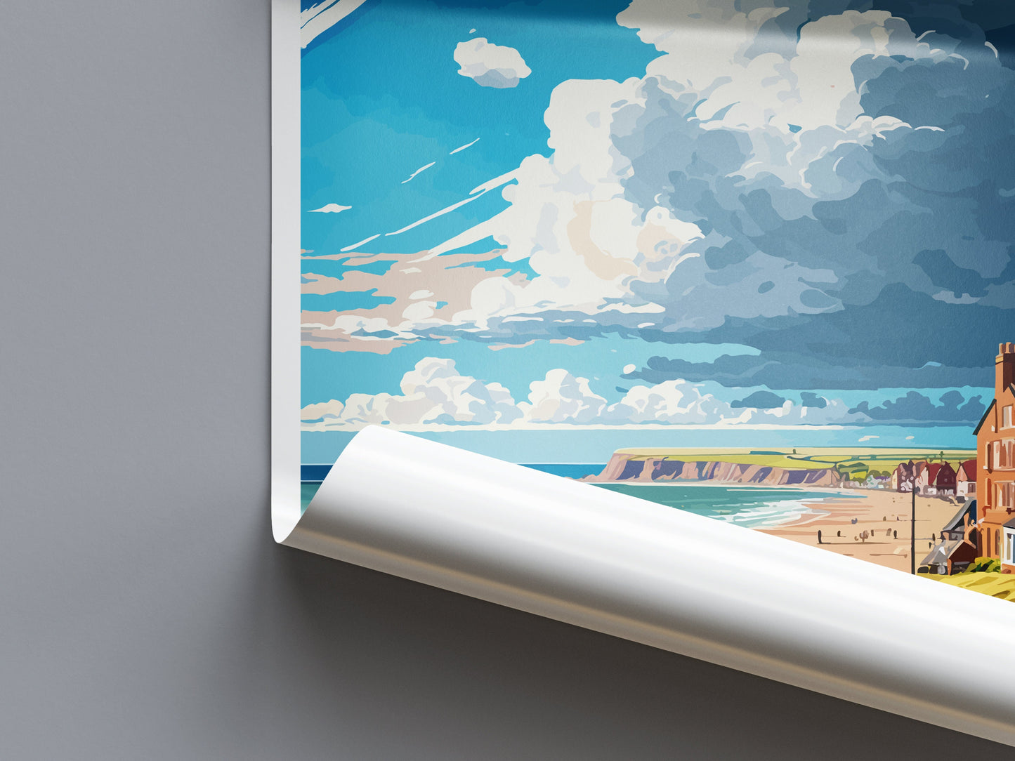 Filey Travel Print Wall Art Filey Wall Hanging Home Décor Filey Gift Art Lovers England Art Lover Gift Print Artwork Yorkshire Artwork