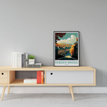 Hebden Bridge Travel Print Wall Art Hebden Bridge Wall Hanging Home Décor Hebden Bridge Gift Art Lovers England Art Lover Gift Print Artwork
