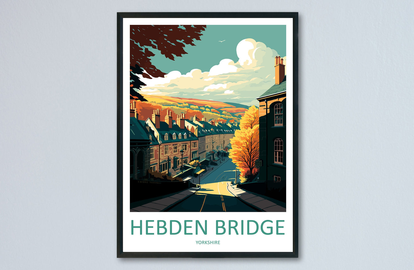 Hebden Bridge Travel Print Wall Art Hebden Bridge Wall Hanging Home Décor Hebden Bridge Gift Art Lovers England Art Lover Gift Print Artwork