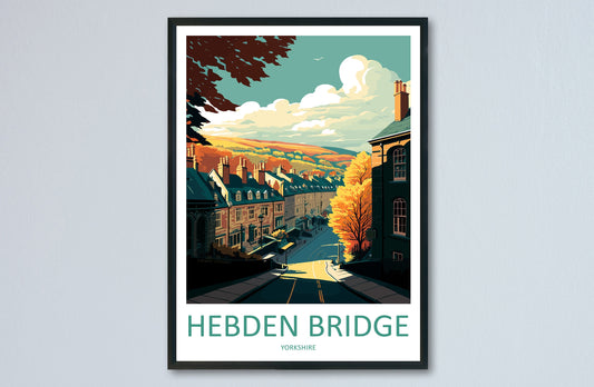 Hebden Bridge Travel Print Wall Art Hebden Bridge Wall Hanging Home Décor Hebden Bridge Gift Art Lovers England Art Lover Gift Print Artwork
