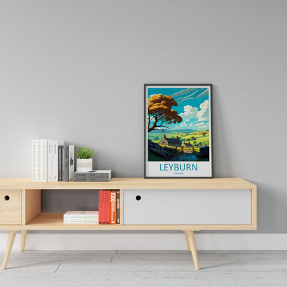 Leyburn Travel Print Wall Art Leyburn Wall Hanging Home Décor Leyburn Gift Art Lovers England Art Lover Gift Print Artwork Yorkshire Artwork