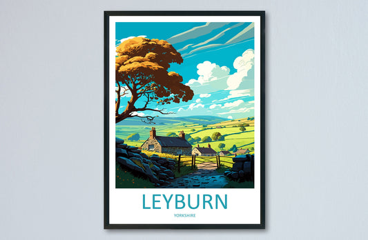 Leyburn Travel Print Wall Art Leyburn Wall Hanging Home Décor Leyburn Gift Art Lovers England Art Lover Gift Print Artwork Yorkshire Artwork