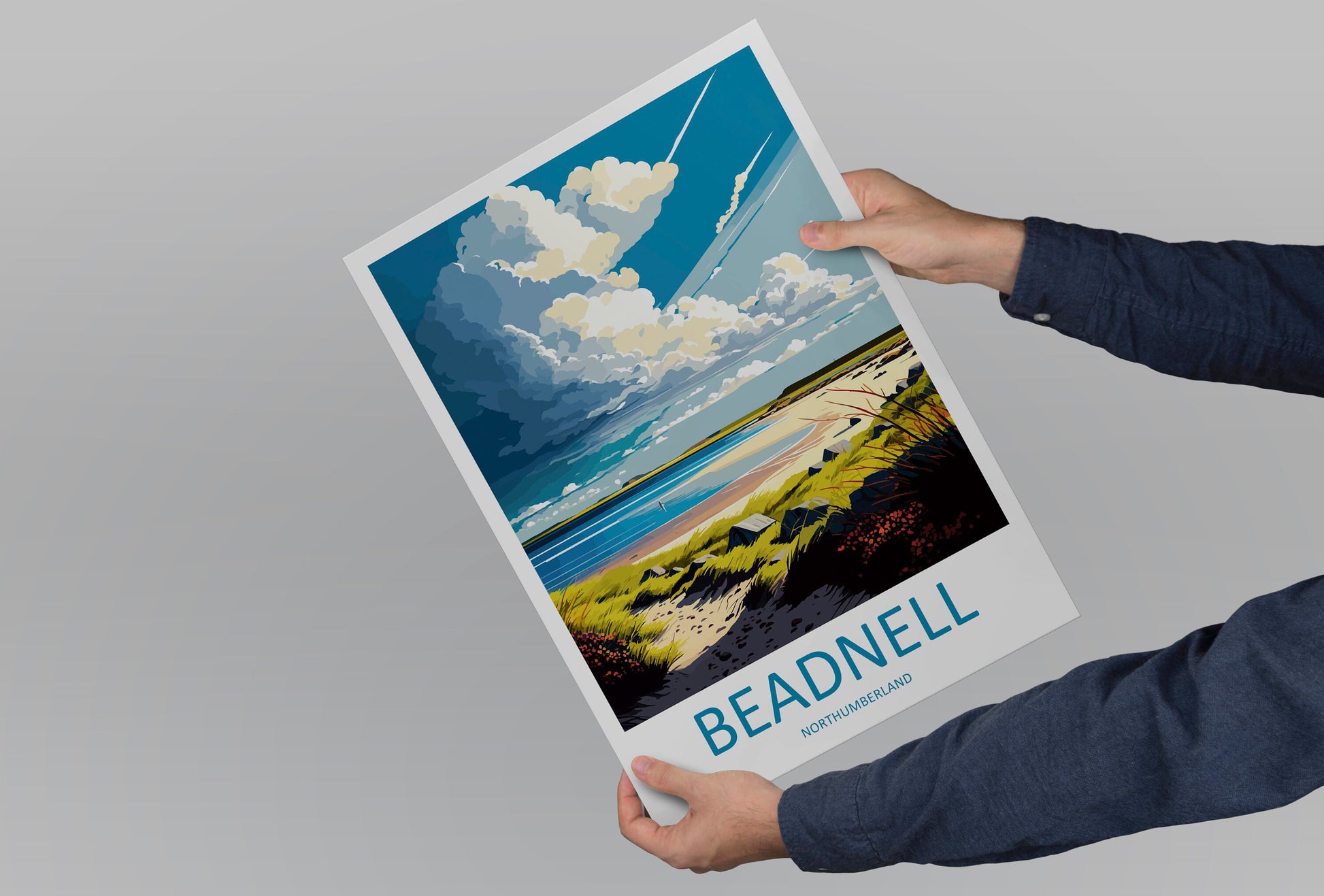 Beadnell Travel Print Wall Art Beadnell Wall Hanging Home Décor Beadnell Gift Art Lovers England Art Lover Gift Print