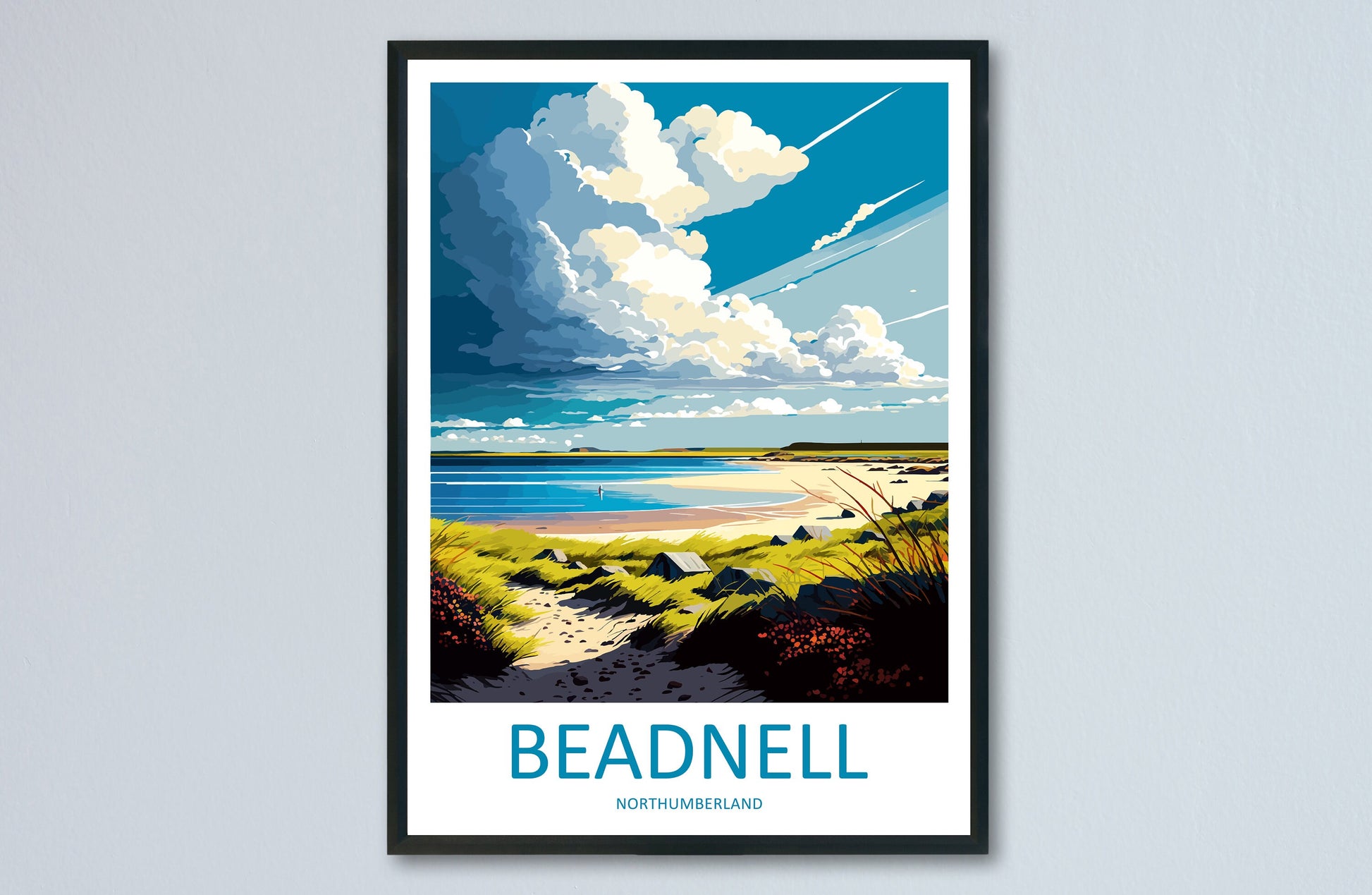 Beadnell Travel Print Wall Art Beadnell Wall Hanging Home Décor Beadnell Gift Art Lovers England Art Lover Gift Print