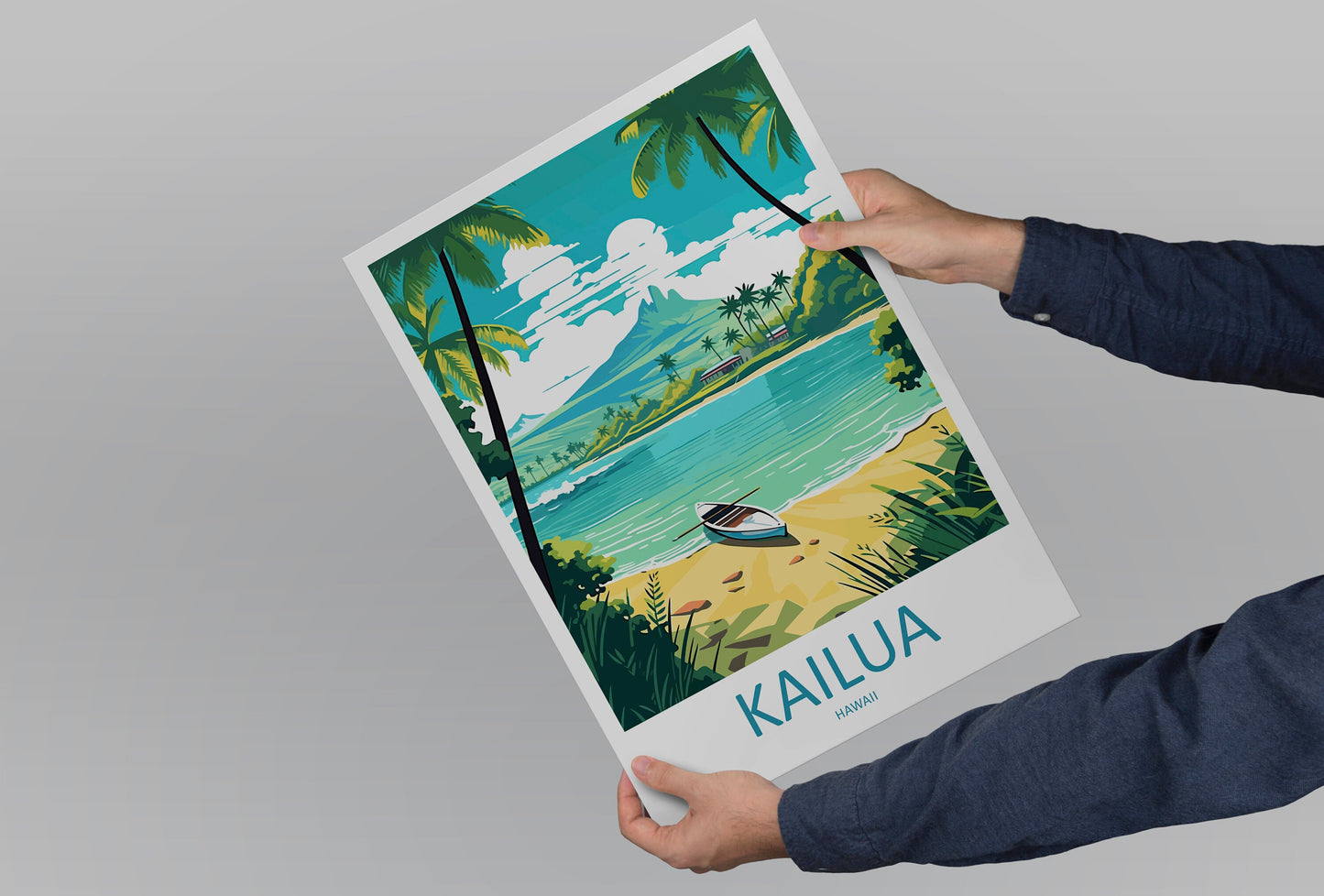Kailua Travel Print Wall Art Kailua Wall Hanging Home Décor Kailua Gift Art Lovers Hawaii Art Lover Gift Print Artwork