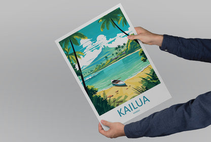 Kailua Travel Print Wall Art Kailua Wall Hanging Home Décor Kailua Gift Art Lovers Hawaii Art Lover Gift Print Artwork