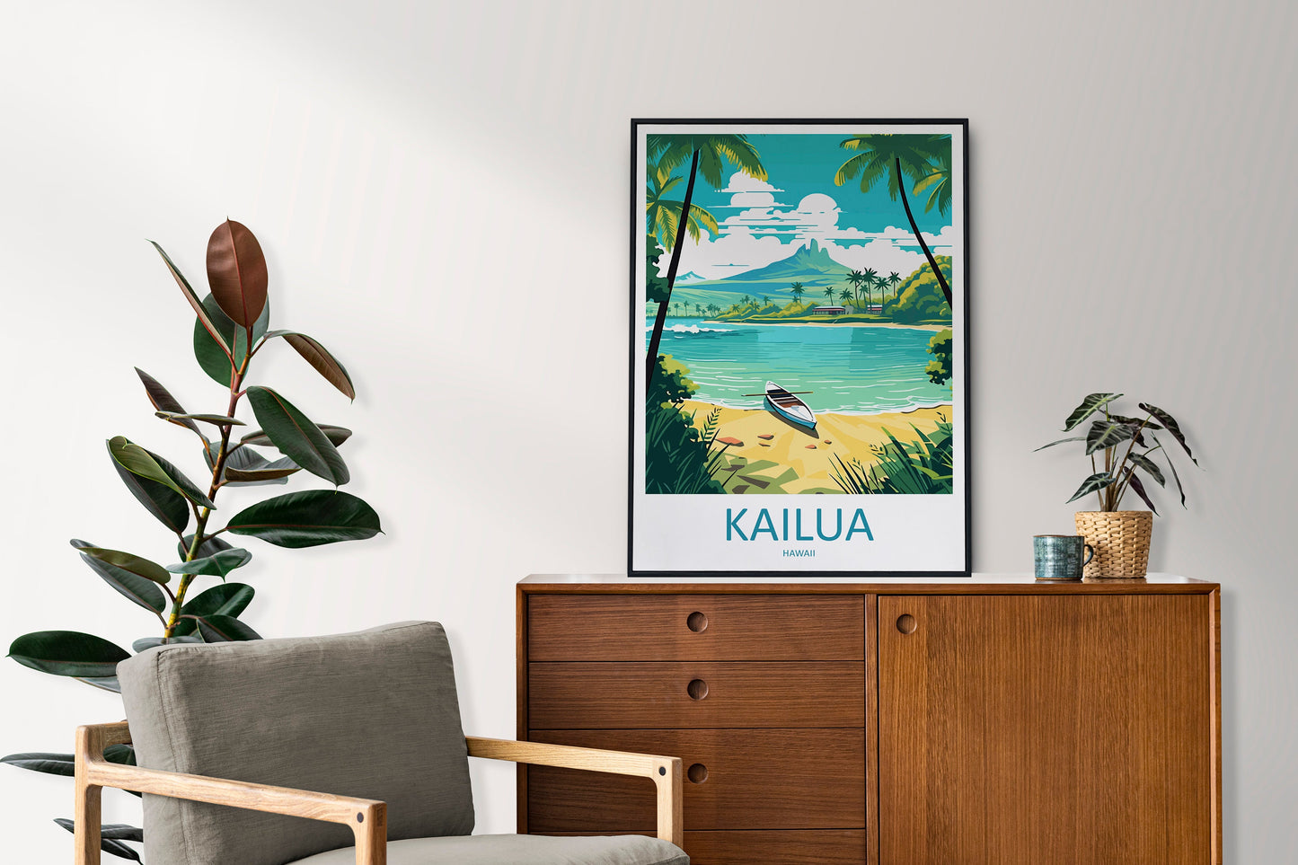 Kailua Travel Print Wall Art Kailua Wall Hanging Home Décor Kailua Gift Art Lovers Hawaii Art Lover Gift Print Artwork
