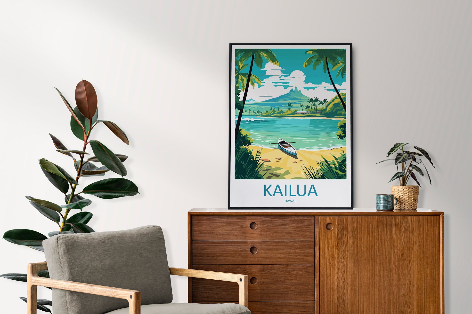 Kailua Travel Print Wall Art Kailua Wall Hanging Home Décor Kailua Gift Art Lovers Hawaii Art Lover Gift Print Artwork