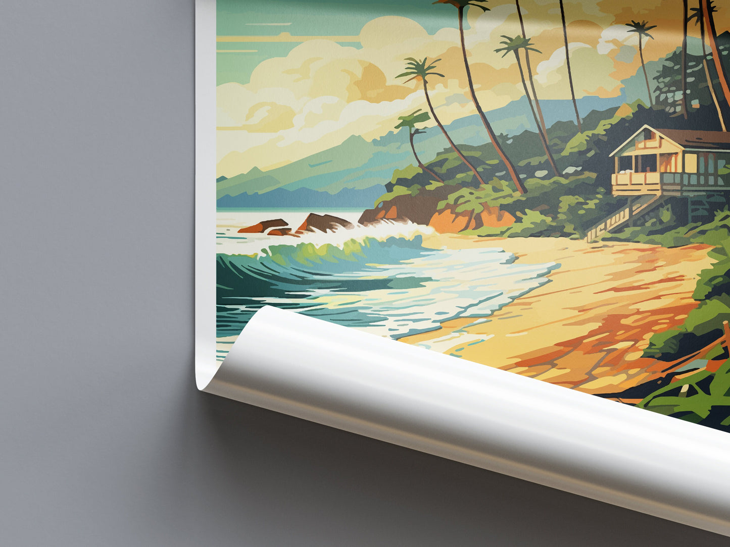 North Shore Travel Print Wall Art North Shore Wall Hanging Home Décor North Shore Gift Art Lovers Hawaii Art Lover Gift Print Artwork