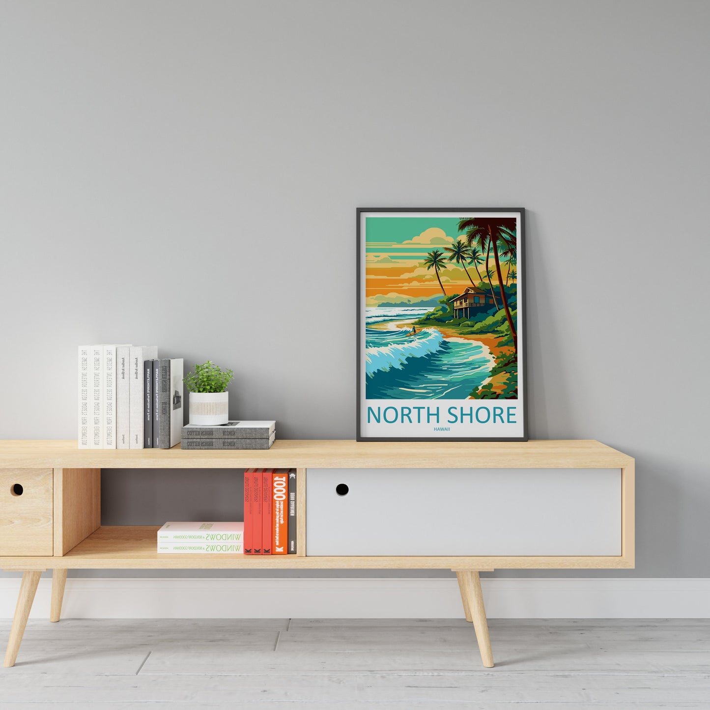 North Shore Travel Print Wall Art North Shore Wall Hanging Home Décor North Shore Gift Art Lovers Hawaii Art Lover Gift Print Artwork