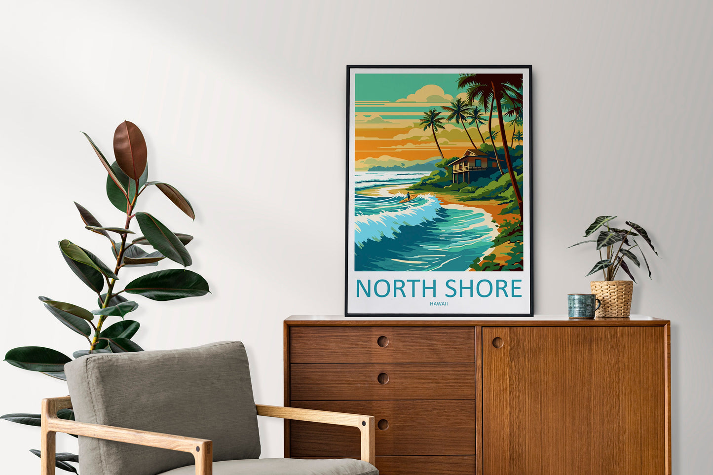 North Shore Travel Print Wall Art North Shore Wall Hanging Home Décor North Shore Gift Art Lovers Hawaii Art Lover Gift Print Artwork