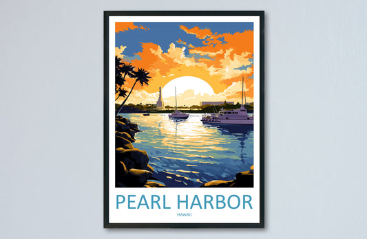 Pearl Harbor Travel Print Wall Art Pearl Harbor Wall Hanging Home Décor Pearl Harbor Gift Art Lovers Hawaii Art Lover Gift Print Artwork