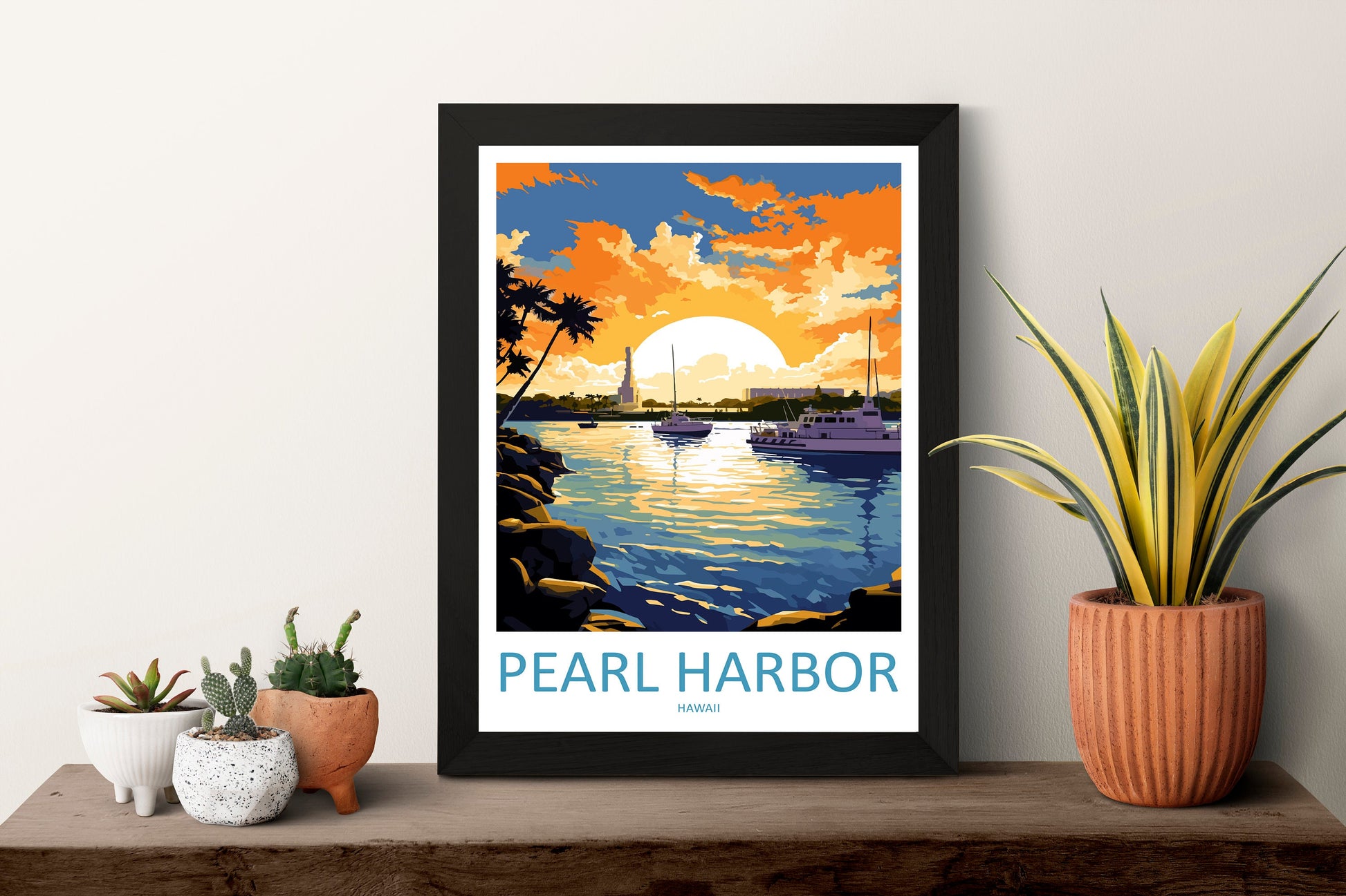 Pearl Harbor Travel Print Wall Art Pearl Harbor Wall Hanging Home Décor Pearl Harbor Gift Art Lovers Hawaii Art Lover Gift Print Artwork