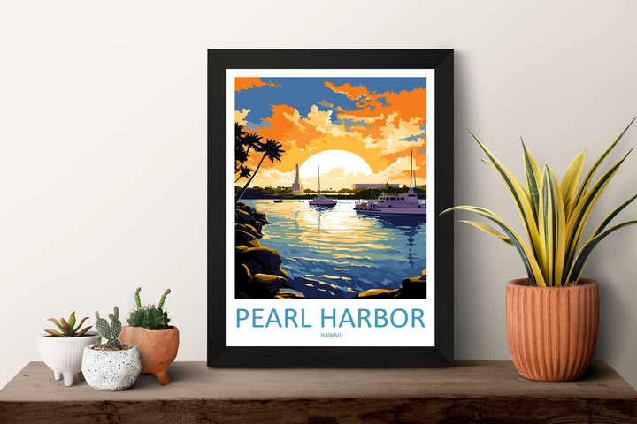 Pearl Harbor Travel Print Wall Art Pearl Harbor Wall Hanging Home Décor Pearl Harbor Gift Art Lovers Hawaii Art Lover Gift Print Artwork