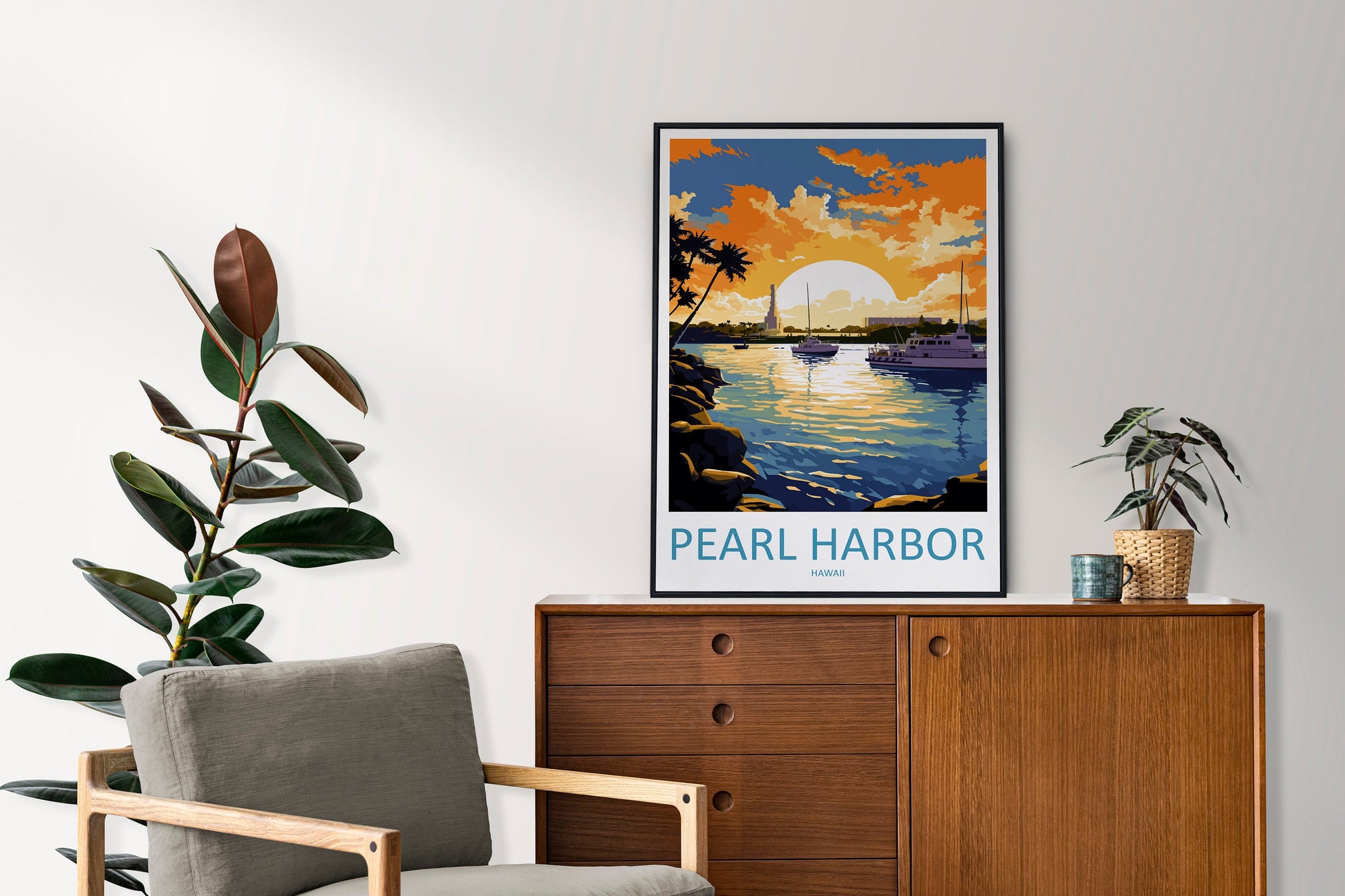Pearl Harbor Travel Print Wall Art Pearl Harbor Wall Hanging Home Décor Pearl Harbor Gift Art Lovers Hawaii Art Lover Gift Print Artwork