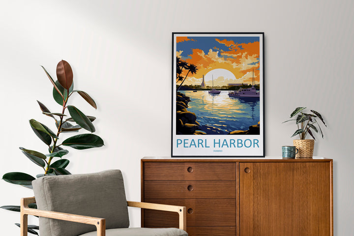 Pearl Harbor Travel Print Wall Art Pearl Harbor Wall Hanging Home Décor Pearl Harbor Gift Art Lovers Hawaii Art Lover Gift Print Artwork
