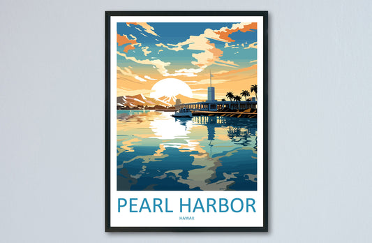 Pearl Harbor Travel Print Wall Art Pearl Harbor Wall Hanging Home Décor Pearl Harbor Gift Art Lovers Hawaii Art Lover Gift Print Artwork