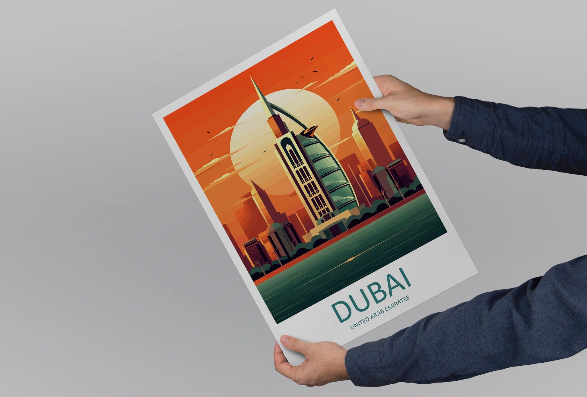 Dubai Travel Print Wall Art Dubai Wall Hanging Home Décor Dubai Gift Art Lovers Wall Art United States Emirates Travel Print Dubai Wall Art