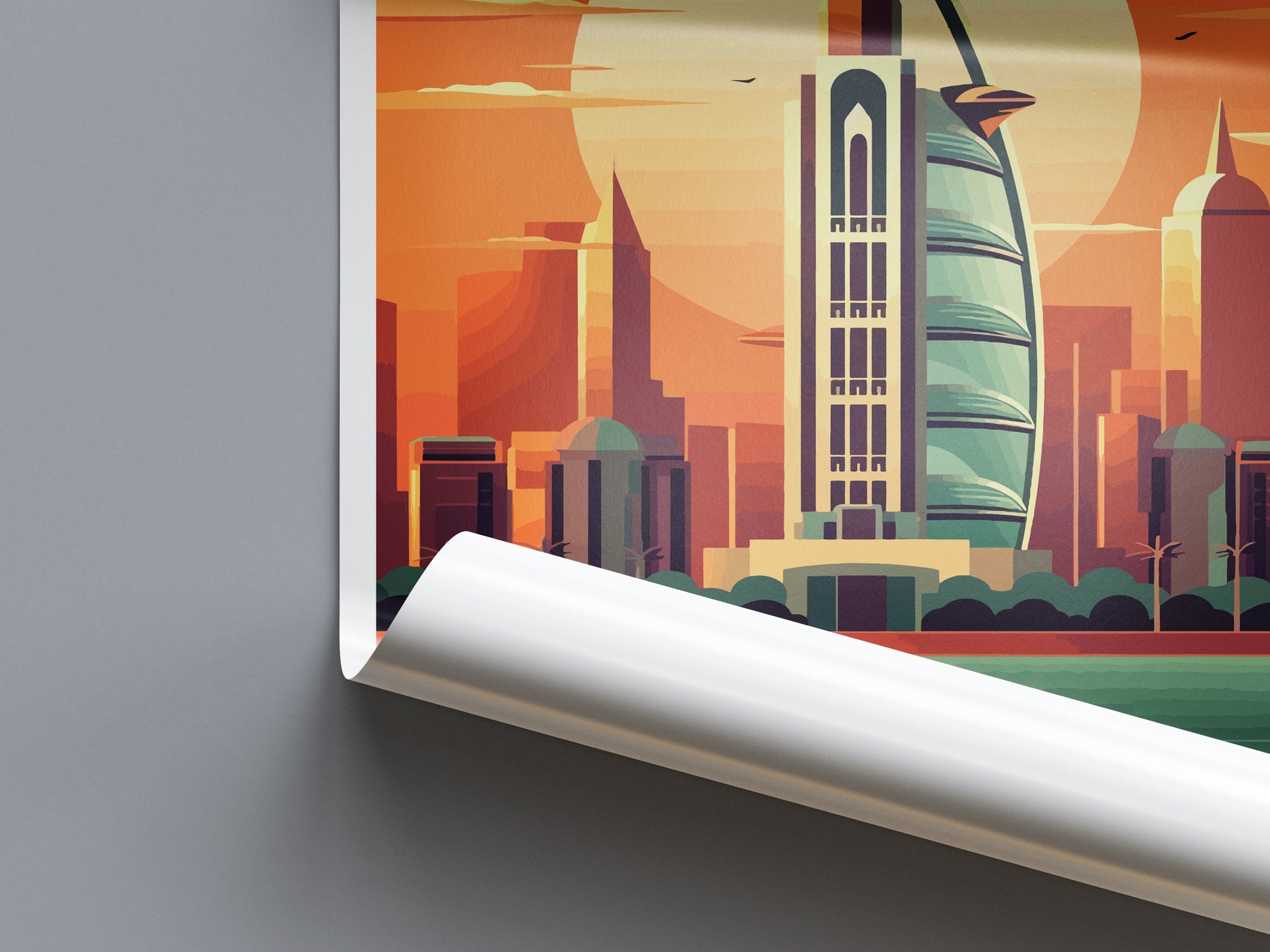 Dubai Travel Print Wall Art Dubai Wall Hanging Home Décor Dubai Gift Art Lovers Wall Art United States Emirates Travel Print Dubai Wall Art