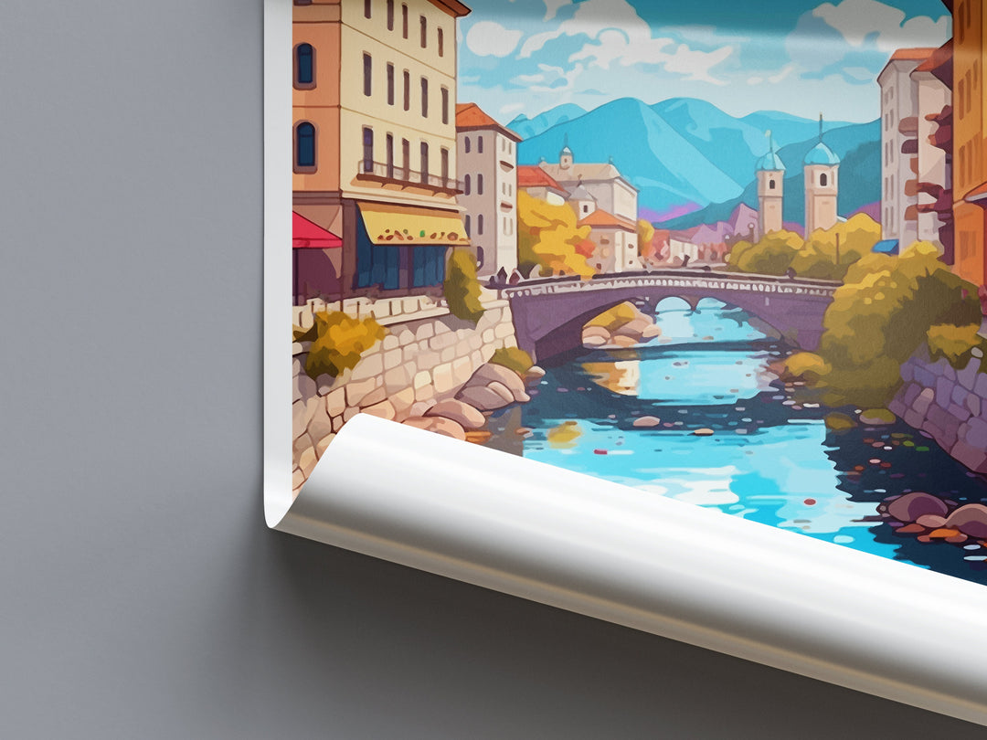 Sarajevo Travel Print Sarajevo Bosnia Home Décor Art Print Herzegovina City Room Print For Sarajevo Wall Art Gift Art