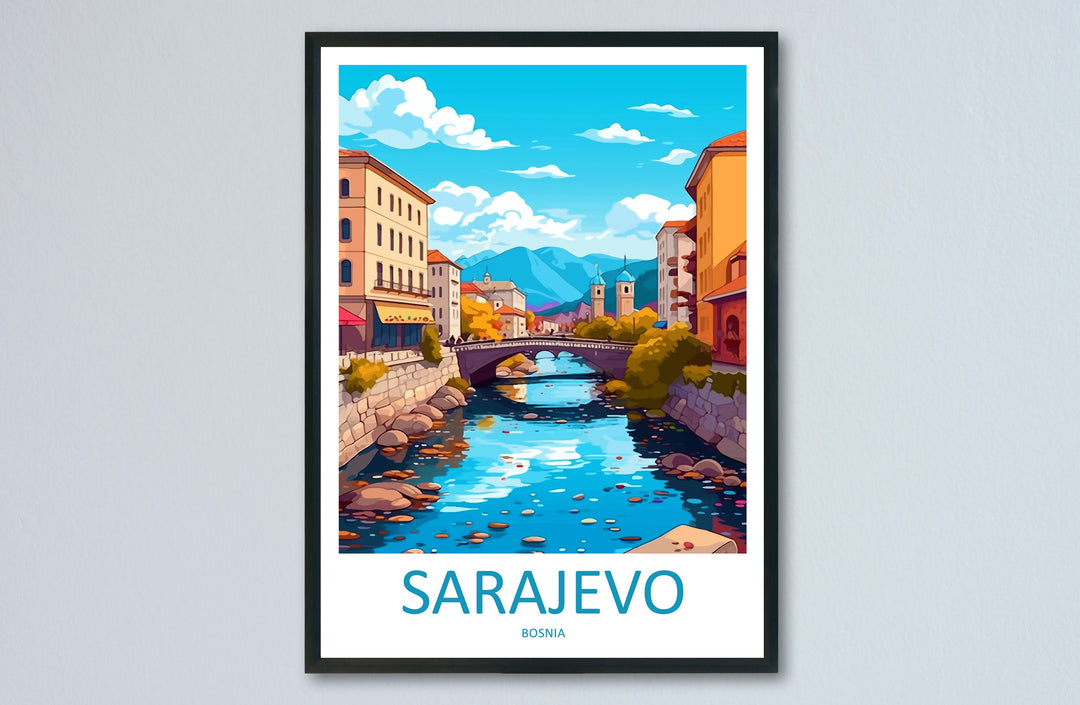 Sarajevo Travel Print Sarajevo Bosnia Home Décor Art Print Herzegovina City Room Print For Sarajevo Wall Art Gift Art