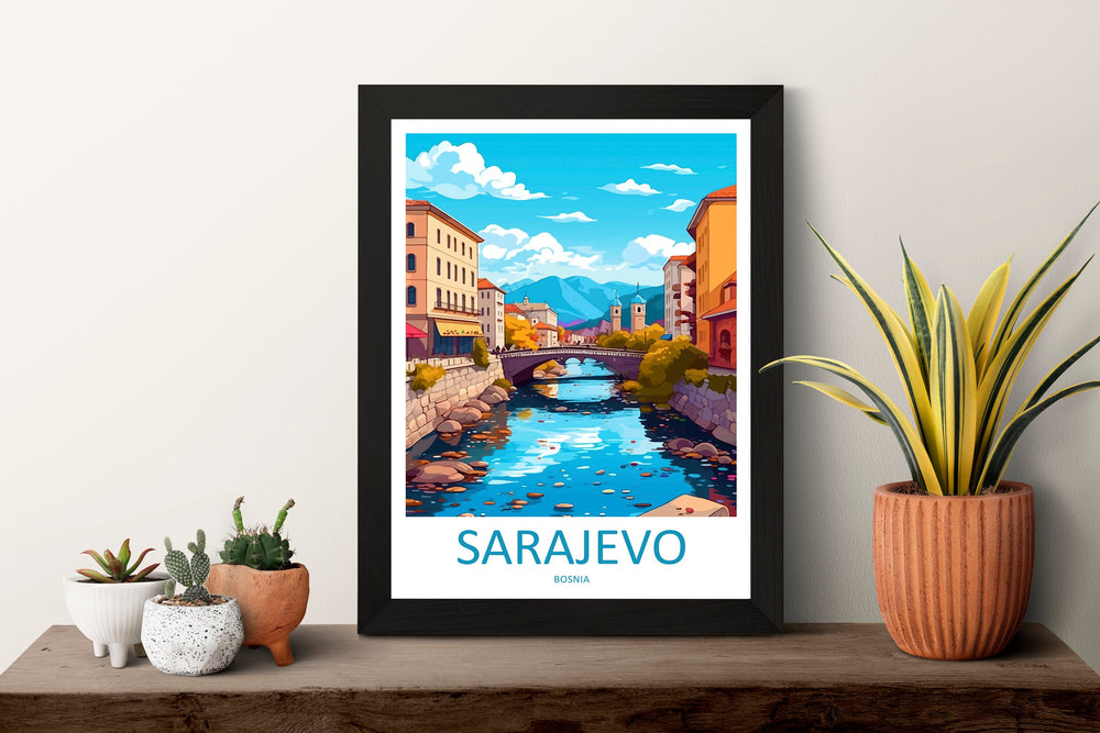 Sarajevo Travel Print Sarajevo Bosnia Home Décor Art Print Herzegovina City Room Print For Sarajevo Wall Art Gift Art