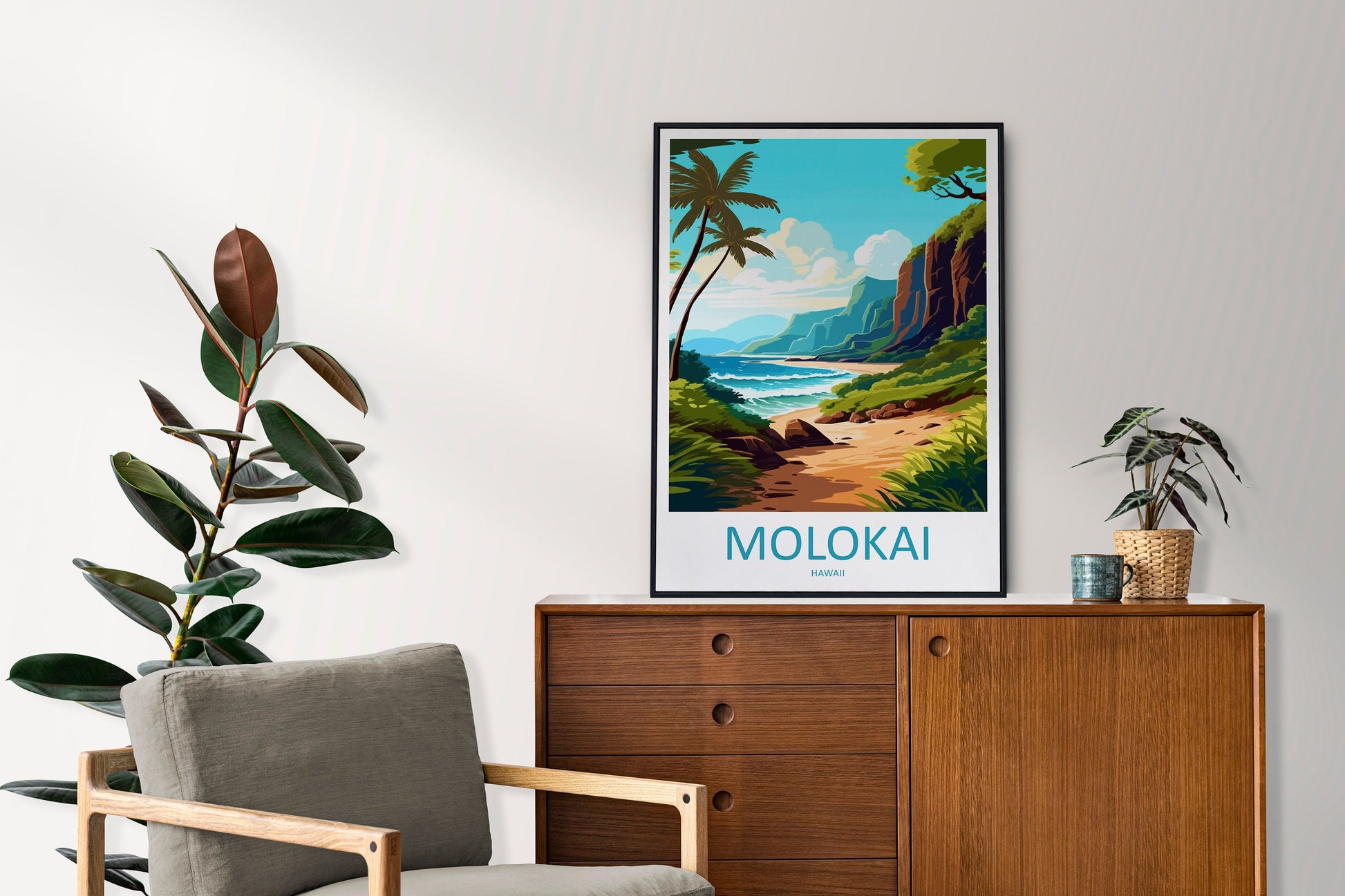 Molokai Travel Print Wall Art Molokai Wall Hanging Home Décor Molokai Gift Art Lovers Hawaii Art Lover Gift Print Artwork