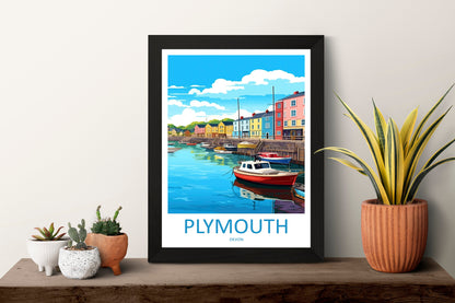 Plymouth Travel Print Wall Art Plymouth Wall Hanging Home Décor Plymouth Gift Art Lovers England Art Lover Gift Plymouth Art Poster