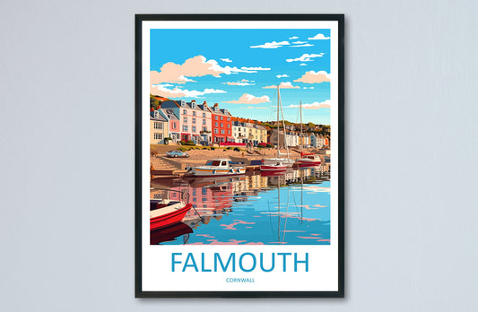 Falmouth Travel Print Wall Art Falmouth Wall Hanging Home Décor Falmouth Gift Art Lovers England Art Lover Gift Falmouth Travel Poster