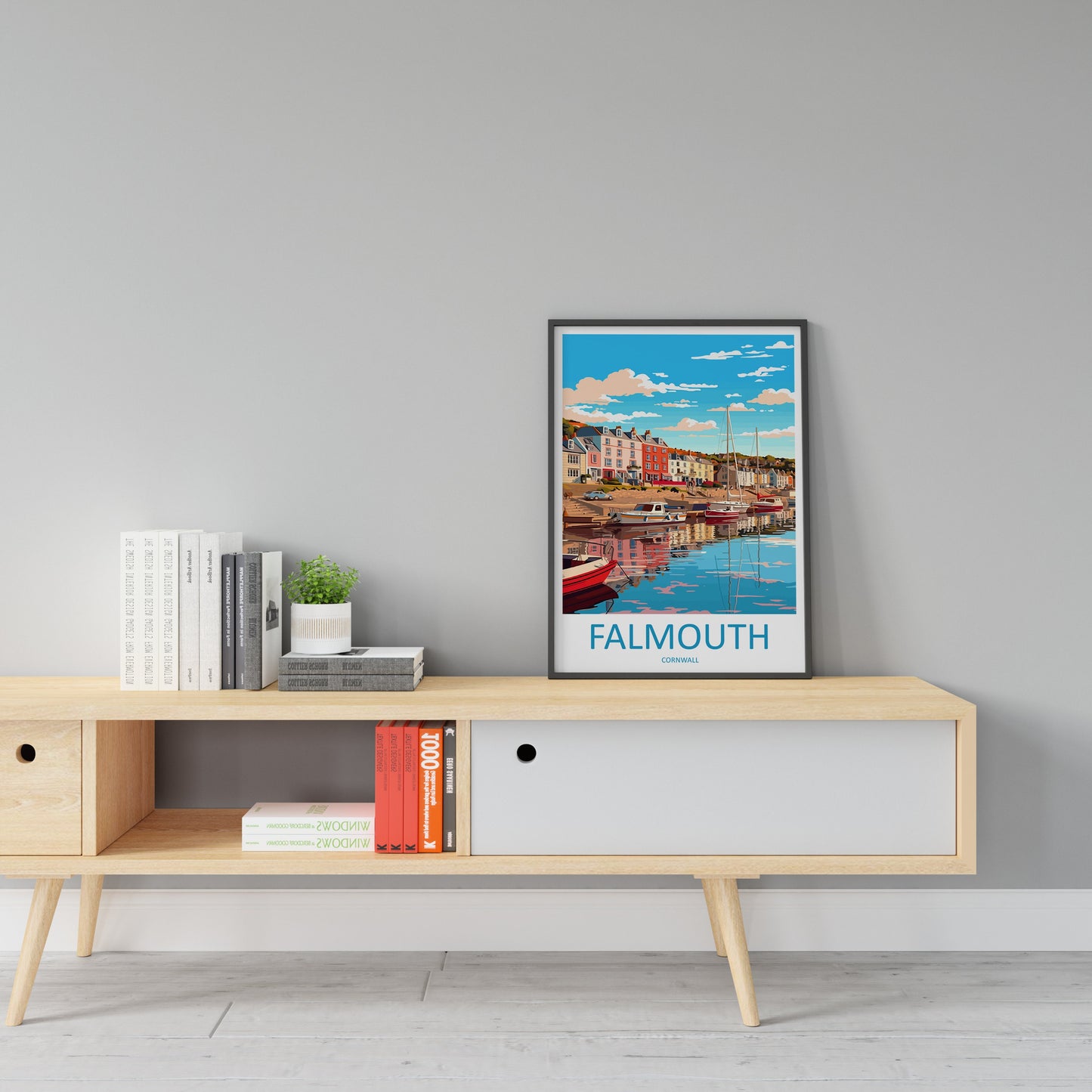 Falmouth Travel Print Wall Art Falmouth Wall Hanging Home Décor Falmouth Gift Art Lovers England Art Lover Gift Falmouth Travel Poster
