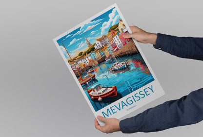 Mevagissey Travel Print Wall Art Mevagissey Wall Hanging Home Décor Mevagissey Gift Art Lovers England Art Lover Gift Mevagissey Poster