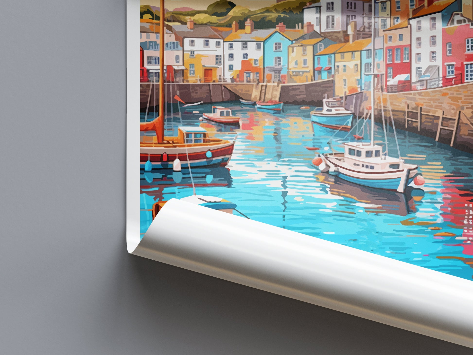 Mevagissey Travel Print Wall Art Mevagissey Wall Hanging Home Décor Mevagissey Gift Art Lovers England Art Lover Gift Mevagissey Poster