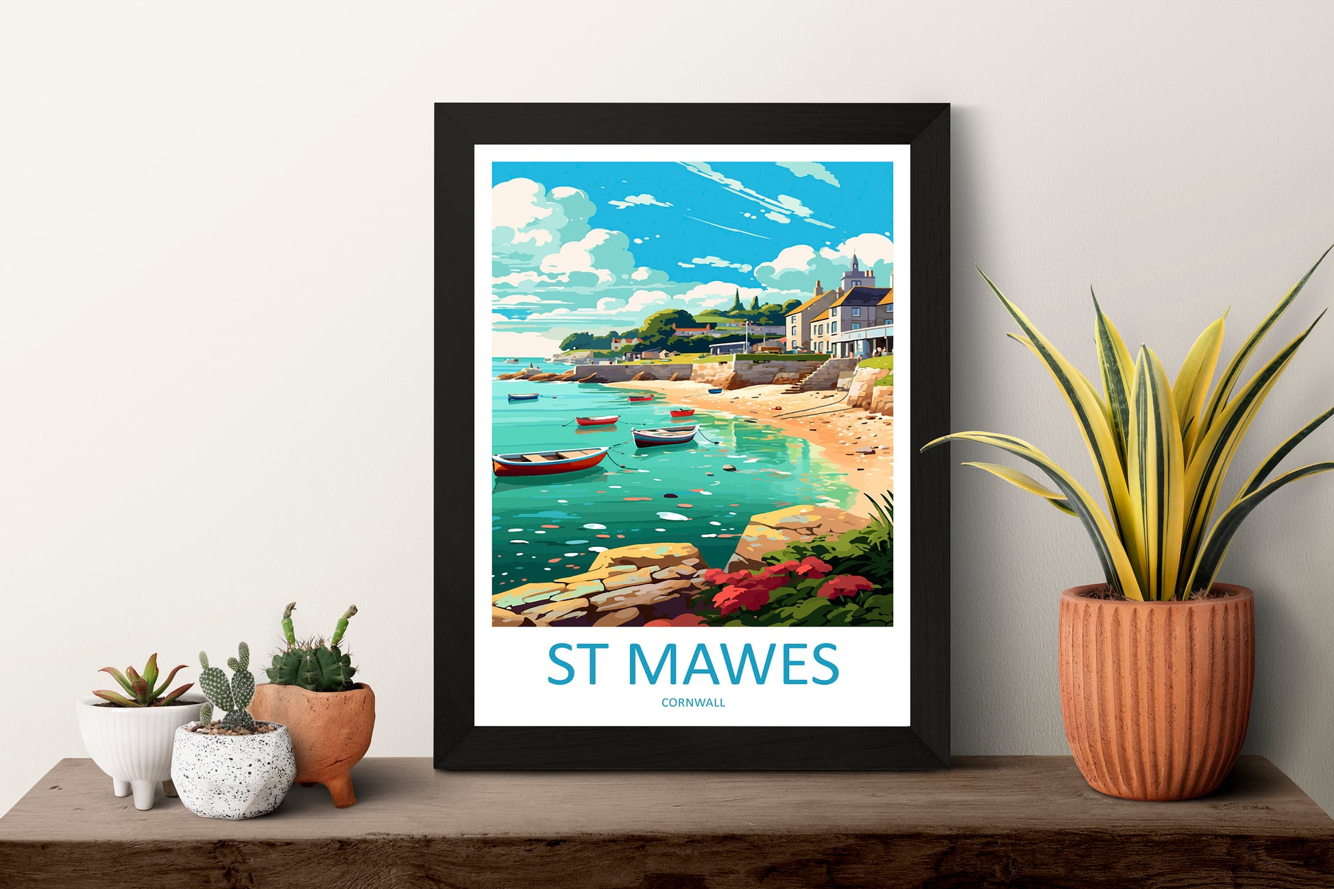 St Mawes Travel Print Wall Art St Mawes Wall Hanging Home Décor St Mawes Gift Art Lovers England Art Lover Gift St Mawes Travel Décor