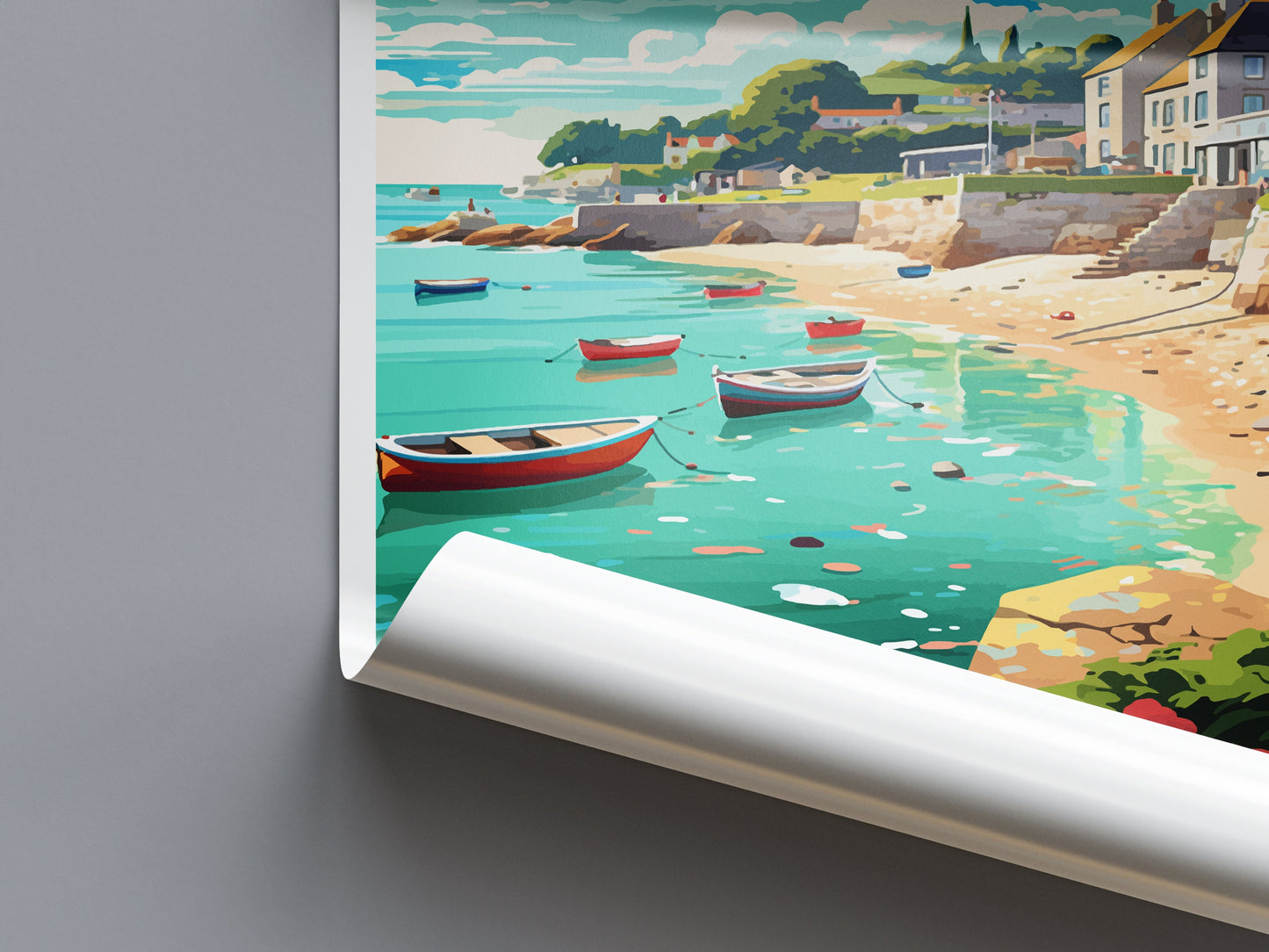 St Mawes Travel Print Wall Art St Mawes Wall Hanging Home Décor St Mawes Gift Art Lovers England Art Lover Gift St Mawes Travel Décor