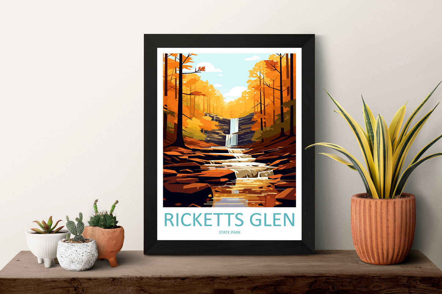 Ricketts Glen State Park Travel Print Wall Art Ricketts Glen Wall Hanging Home Décor Ricketts Glen Gift Art Lovers Pennsylvania Art Lover