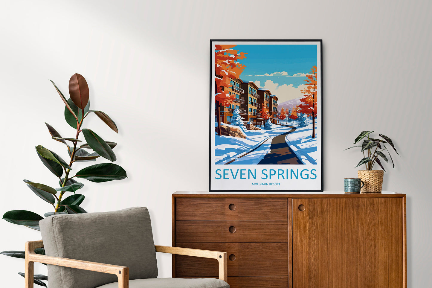Seven Springs Resort Travel Print Wall Art Seven Springs Wall Hanging Home Décor Seven Springs Gift Art Lovers Pennsylvania Art