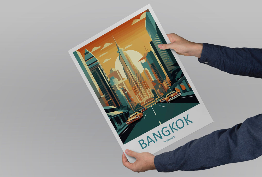Bangkok Travel Print Wall Art Bangkok Wall Hanging Home Decor Bangkok Gift Art Lovers Wall Art Thailand Travel Print Gift Thai Travel Art