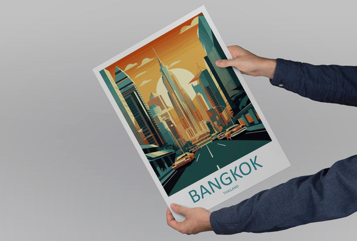Bangkok Travel Print Wall Art Bangkok Wall Hanging Home Decor Bangkok Gift Art Lovers Wall Art Thailand Travel Print Gift Thai Travel Art