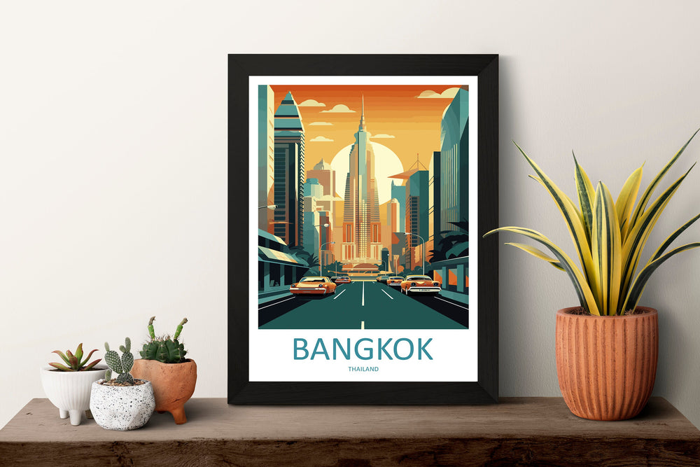 Bangkok Travel Print Wall Art Bangkok Wall Hanging Home Decor Bangkok Gift Art Lovers Wall Art Thailand Travel Print Gift Thai Travel Art