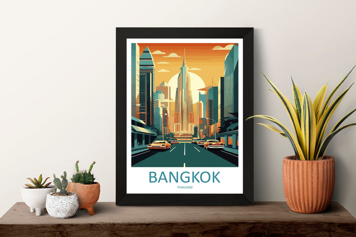 Bangkok Travel Print Wall Art Bangkok Wall Hanging Home Decor Bangkok Gift Art Lovers Wall Art Thailand Travel Print Gift Thai Travel Art