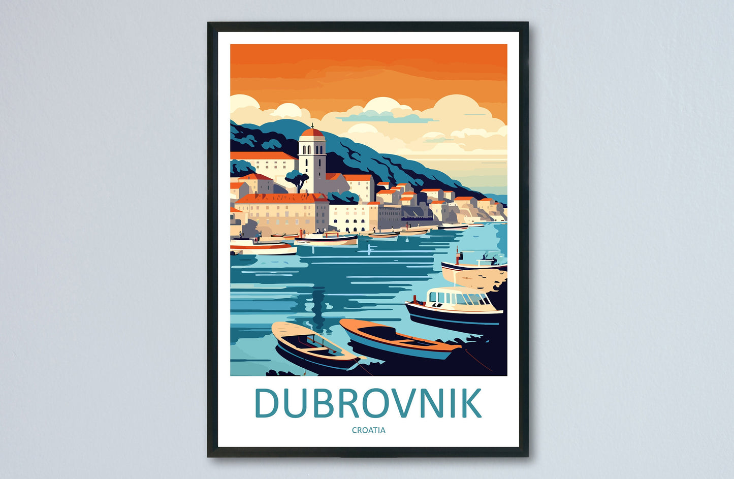 Dubrovnik Print Dubrovnik Home Decor Landscape Art Print Dubrovnik Wall Art for Croatia Enthusiast Gift Wall Hanging Dubrovnik Croatia Print
