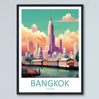 Bangkok Travel Print Wall Art Bangkok Wall Hanging Home Decor Bangkok Gift Art Lovers Wall Art Thailand Travel Print Gift Thai Travel Art