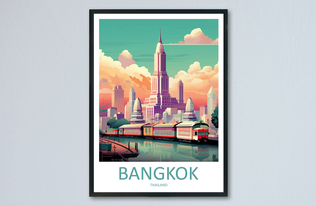 Bangkok Travel Print Wall Art Bangkok Wall Hanging Home Decor Bangkok Gift Art Lovers Wall Art Thailand Travel Print Gift Thai Travel Art