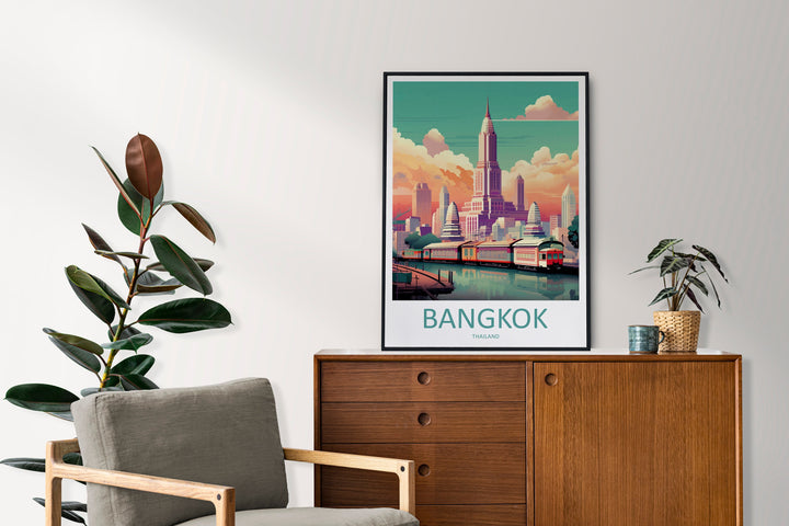 Bangkok Travel Print Wall Art Bangkok Wall Hanging Home Decor Bangkok Gift Art Lovers Wall Art Thailand Travel Print Gift Thai Travel Art