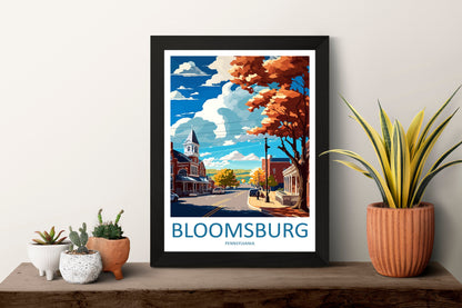 Bloomsburg Travel Print Wall Art Bloomsburg Wall Hanging Home Décor Bloomsburg Gift Art Lovers Pennsylvania Art Lover Gift Pennsylvania