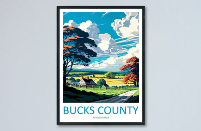 Bucks County Travel Print Wall Art Bucks County Wall Hanging Home Décor Bucks County Gift Art Lovers Pennsylvania Art Lover Travel Art