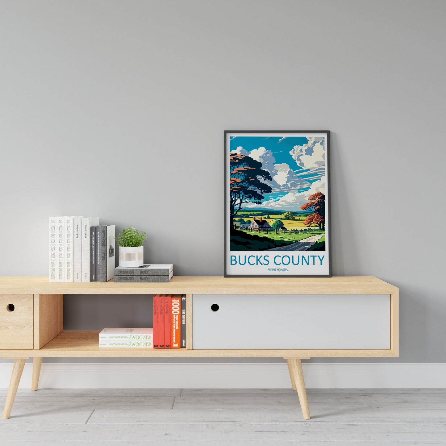 Bucks County Travel Print Wall Art Bucks County Wall Hanging Home Décor Bucks County Gift Art Lovers Pennsylvania Art Lover Travel Art