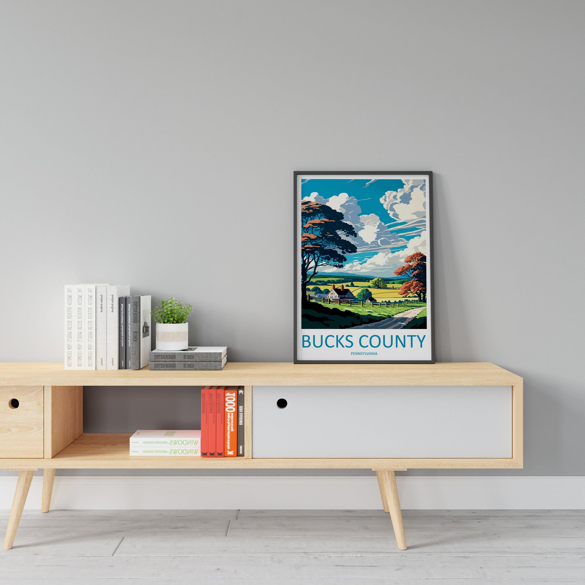 Bucks County Travel Print Wall Art Bucks County Wall Hanging Home Décor Bucks County Gift Art Lovers Pennsylvania Art Lover Travel Art