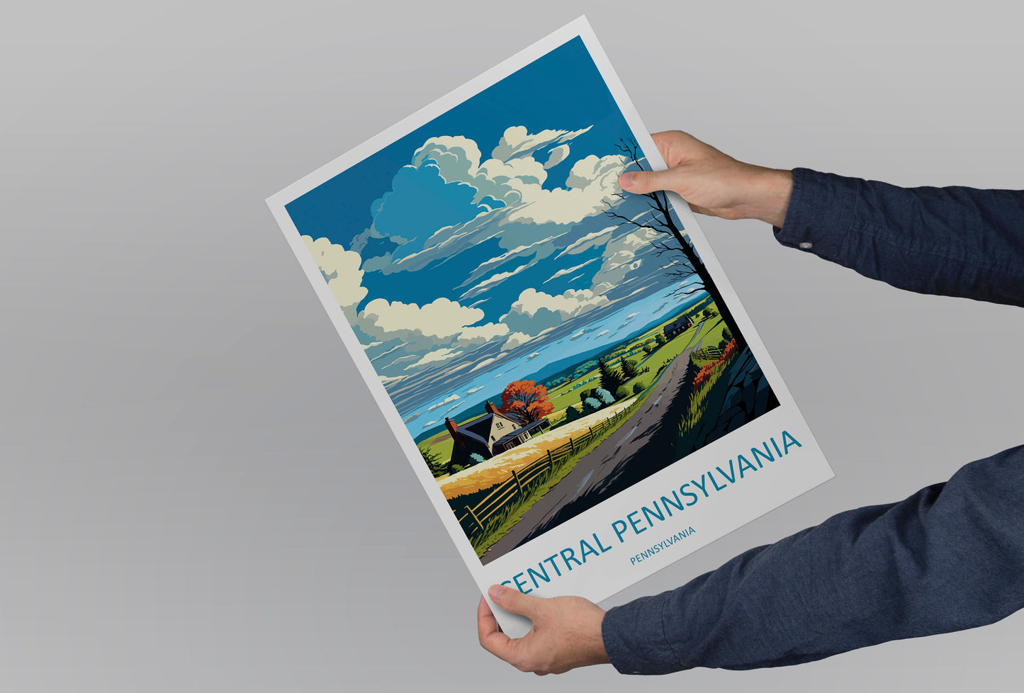 Central Pennsylvania Travel Print Wall Art Central Pennsylvania Wall Hanging Home Décor Central Gift Art Lovers Pennsylvania Art Lover
